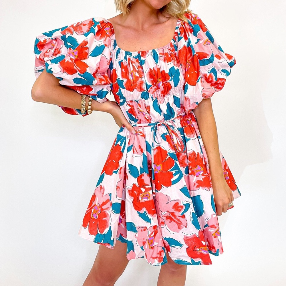 Flourish in Frills | Floral Puff Sleeve Dress